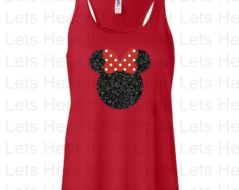 Minnie Polka Dot Bow Tank, Disney Minnie Tank, Disney Trip Tank, Personalized Minnie Mouse Tank, Cute Minnie Tank, Ladies Minnie Mouse Tank