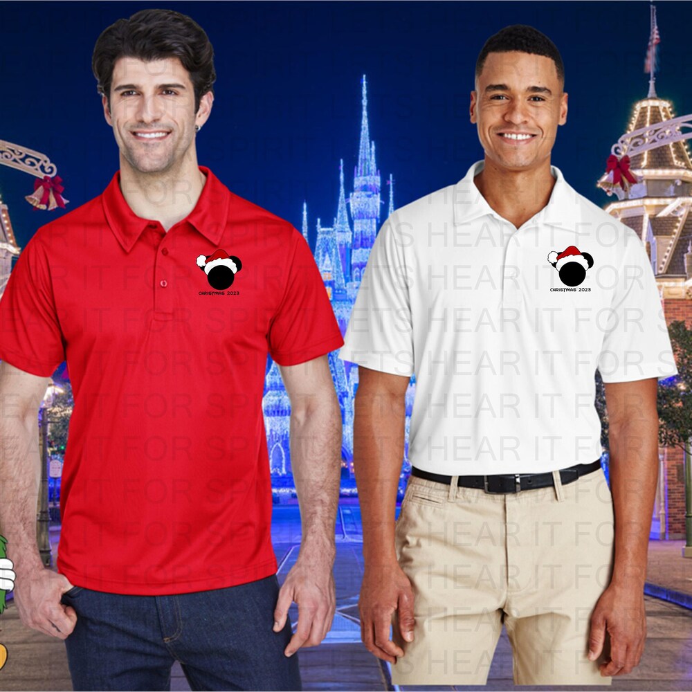 Disney Christmas Polo, Mickey Performance Golf Polo, Mens Disney Christmas Polo, Santa Mickey Polo Shirt, Drift Polo, Christmas Gift For Him