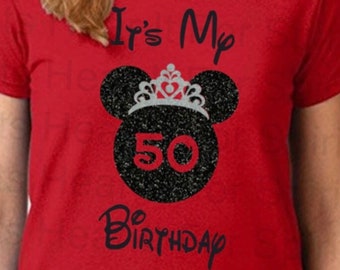 Disney Birthday Shirt, Women's Minnie Mouse Shirt, Disney Shirts, Disney Birthday Glitter Shirt, It's My Birthday Minnie Glitter Shirt, gift