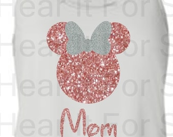 Minnie Mouse Tank, Disney Minnie Mouse Tank Top, Disney Vacation Shirt, Minnie Mouse Glitter Tank, Minnie Mouse Glitter Tshirt, Disney Gift