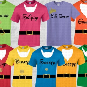 Funny Dwarf Shirts, 7 Dwarfs of Menopause, Group Dwarfs Shirts, Matching Group Tees, Sweaty, Sleepy, Bloaty, Forgetful, Psycho, Evil Queen