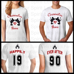 Disney Anniversary Shirts, Disney Couple Shirts, Disney Couples Matching Shirts, Disney Matching Shirts, His & Hers Mickey Minnie Shirts