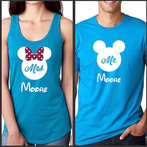 Honeymoon Shirts, Couple Matching Shirts, Just Married Matching Couple, Disney Honeymoon Shirts, Mr and Mrs Matching, Hubby and Wifey Shirts