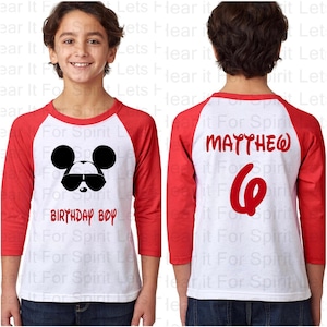 Disney Birthday Boy Shirt, Disney Birthday Raglan Shirt, Disney Matching Birthday Shirts, Mickey Birthday Baseball Shirts
