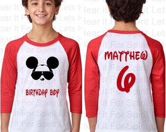 Disney Birthday Boy Shirt, Disney Birthday Raglan Shirt, Disney Matching Birthday Shirts, Mickey Birthday Baseball Shirts