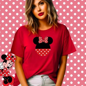 Minnie Polka Dot Tshirt, Disney Minnie Mouse Shirt, Disney Trip Matching Shirts, Minnie Mouse TShirt, Cute Minnie Shirt, Minnie Mouse Gift Red