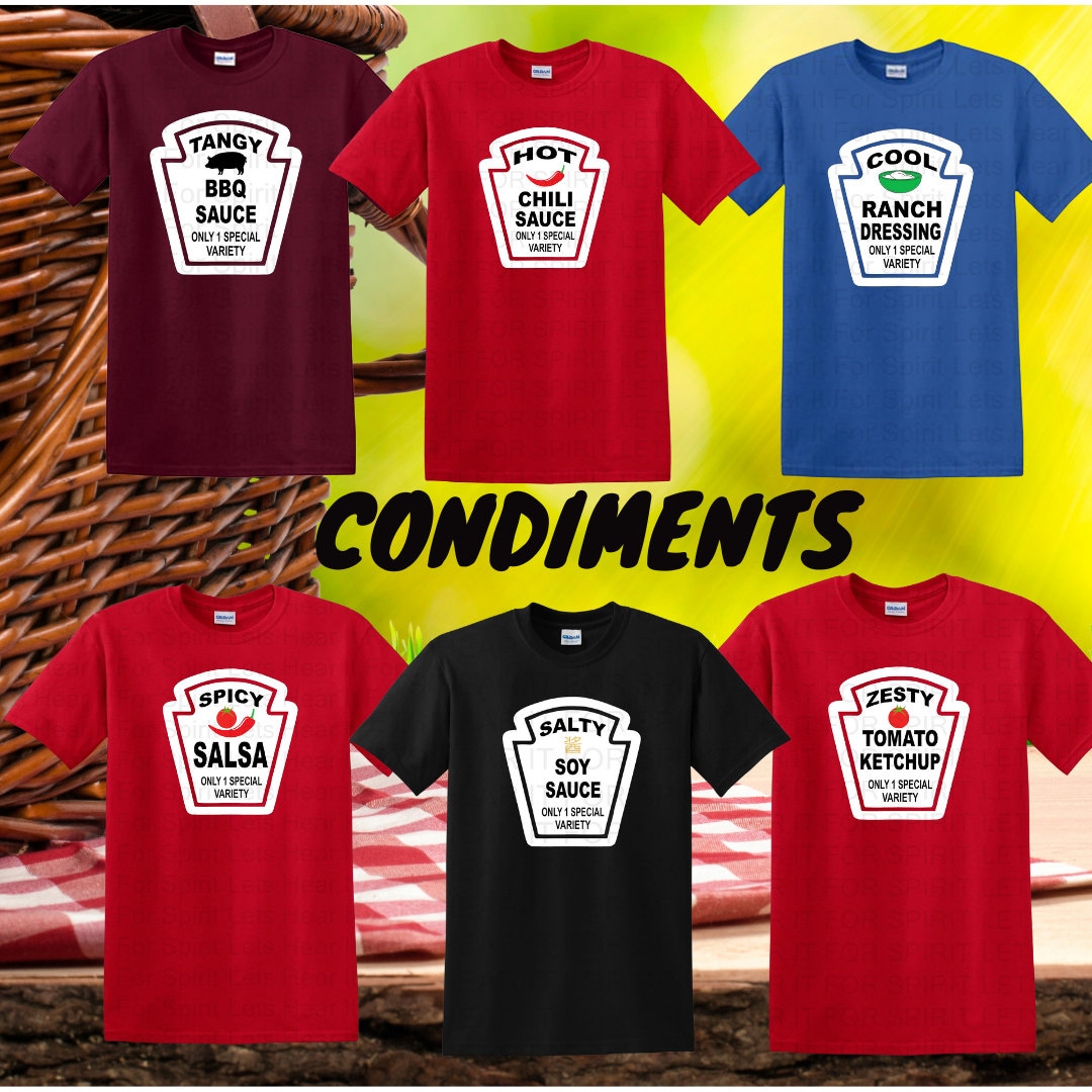 Condiments Shirts Group Halloween Shirts, Matching Halloween Costume Tee, Condiment ...