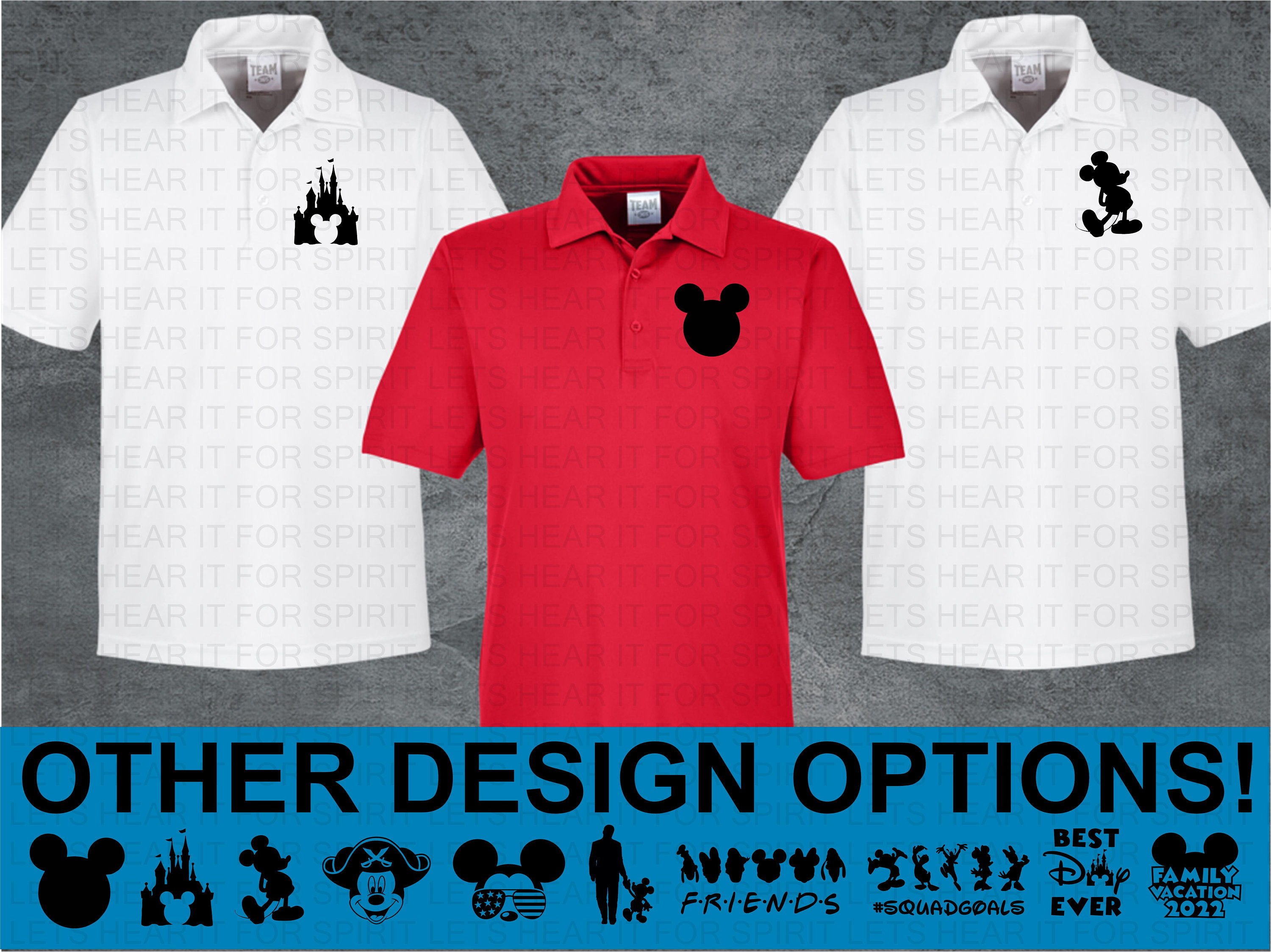 Disney Polo Shirt Mens Mickey Mouse Golf Polo Shirt Mens Etsy