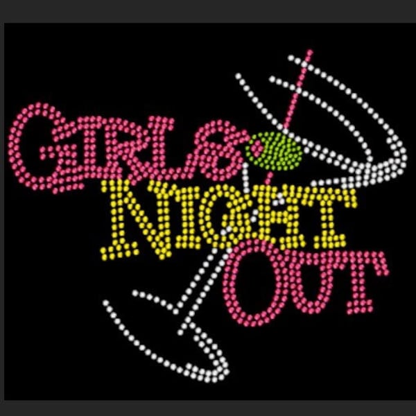 Girls Night Out Shirt - Girls Night Out Rhinestone Shirt, Ladies Night Out Shirt Vneck, Long Sleeve Tee, Bart Night Tshirt, Girls Night Tee