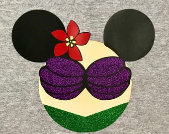 Disney Ariel Shirt, Ariel TShirt, Ariel Mickey Shirt, The Little Mermaid Disney Shirt, Ariel Mouse Ears Shirt with glitter, Cute Gift!