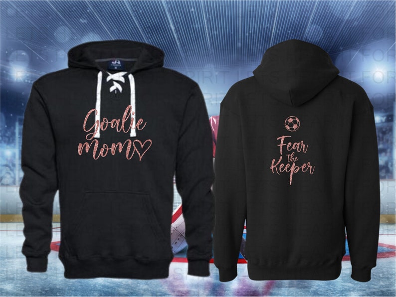Fear the Keeper, Soccer Mom Glitter Hoodie, Soccer Mom Glitter Hoodie, Goalie Mom Hoodie, Soccer Goalie Mom Hoodie, Soccer Mom Gift for her Black