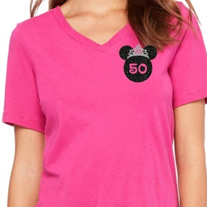 Disney Minnie Mouse Birthday Shirt, Disney Birthday Shirt, Adult Disney Birthday Tshirt, Personalized Minnie Birthday V-neck, Cute Gift