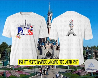 Disneyland Paris Performance Shirt, Mickey and Minnie Mouse T-Shirt, Eiffel Tower Mickey and Minnie Shirt, Dri-Fit Moisture Wicking Tee SPF