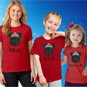 Minnie Minnie Me Shirts, Mother Daughter Disney Shirts, Mommy Me Disney, Mommy Me Shirts, Disney Vacation Tees, Minnie Me Matching Shirts