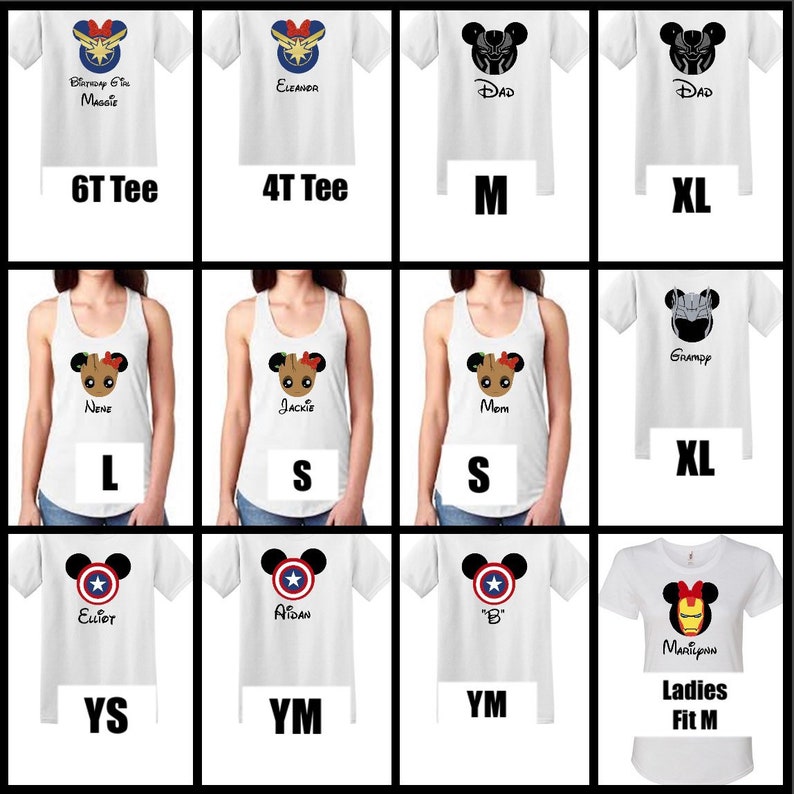 disney character shirts