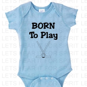 Hockey Baby Outfit, Born to Play Hockey Bodysuit, Baby Hockey One-Piece Bodysuit,  Great Baby Shower Gift! Newborn Hockey, Newborn Baby