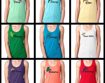 7 Dwarfs Shirts Seven Dwarfs Tanks 7 Dwarfs Family Tshirts Disney Family Vacation Shirts 7 Dwarfs Running Shirts Snow White and the 7 Dwarfs