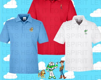 Toy Story Polo, Disney Toy Story Performance Polo, Buzz, Woody and Slinky Dog Polo Shirts