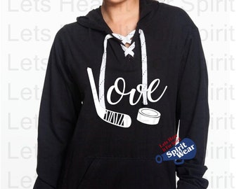 hockey lace up moletom com capuz