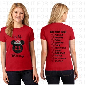 Disney 21st Birthday Party T-Shirt, Disney Birthday Crew Shirt, Disney Birthday Squad Tee, Minnie Mickey 21st Birthday Outfit, 21 Years Bday