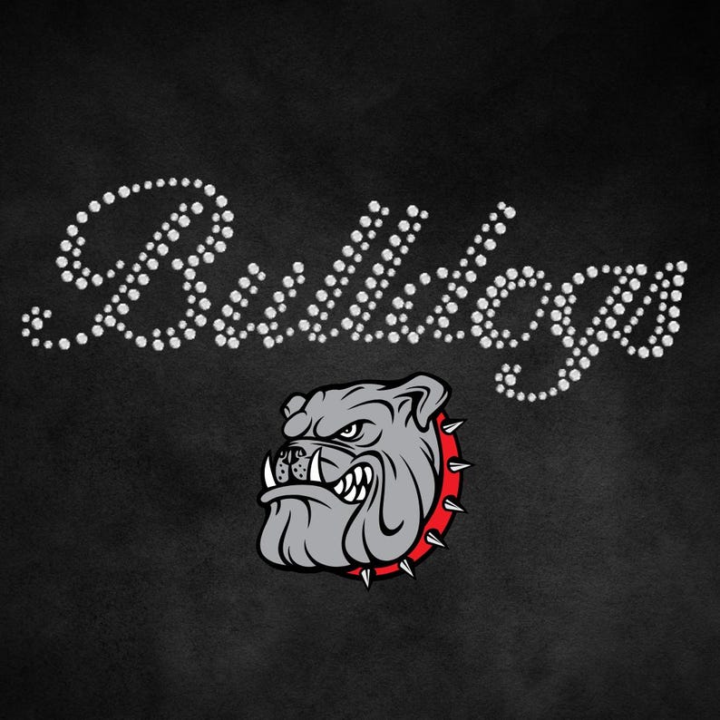 Bulldogs Rhinestone Transfer, Rhinestone Iron-on, Ready to Press for ...