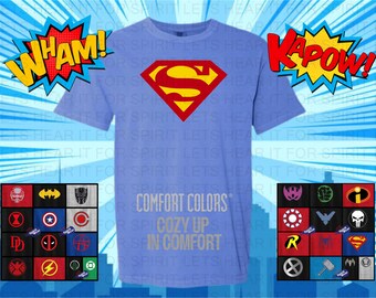 Superhero Shirts, Superhero Tees, Wedding Party Shirts, Matching Group Halloween, Family Superhero, Superhero Birthday Party