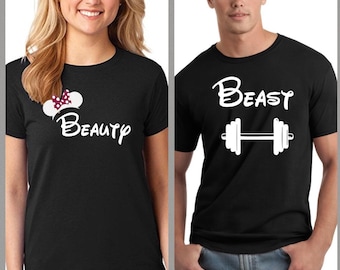 Beauty and Beast Matching Couple Shirts, Hubby Wife Shirts, Couple Matching Shirts, His and Her Boyfriend Girlfriend Shirts