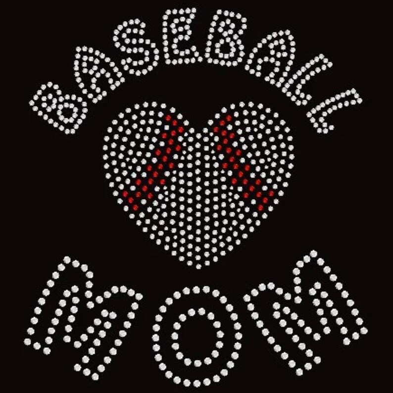Baseball Mom Rhinestone Transfer, Baseball Transfers, Baseball Mom ...
