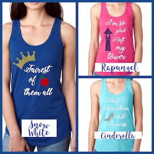 Disney Marathon Tank Top Disney Marathon Shirt, Tangled Tank, Cinderella Tank, Snow White Tank, Disney Marathon Tank, Disney Princess Tank