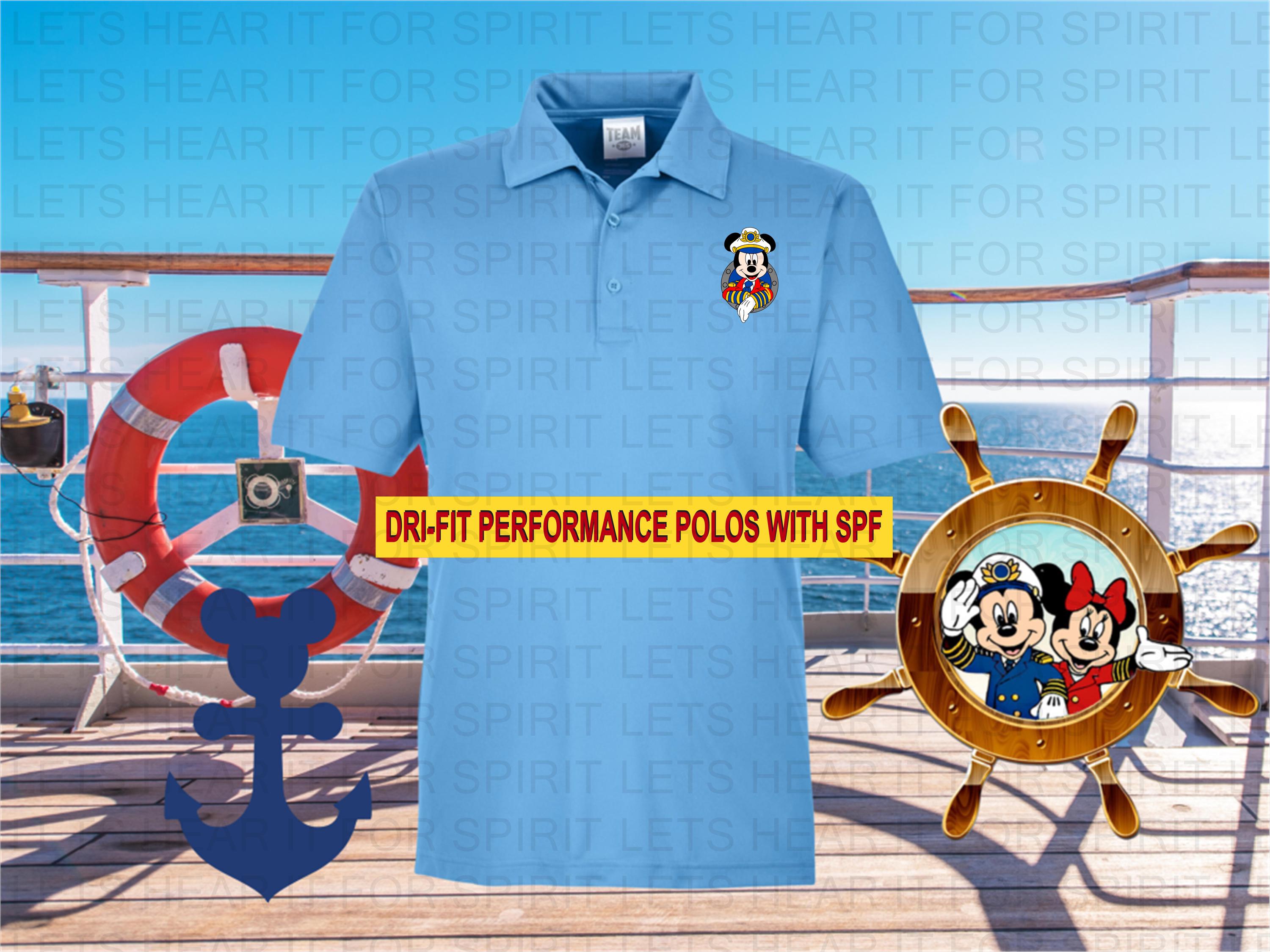 Disney Cruise Performance Polo, Mens Disney Cruise Polo, Boys Disney Polo, Mickey Mouse, Goofy, Pluto, Donald Duck Polo Shirts Matching polo