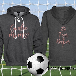Fear the Keeper, Soccer Mom Glitter Hoodie, Soccer Mom Glitter Hoodie, Goalie Mom Hoodie, Soccer Goalie Mom Hoodie, Soccer Mom Gift for her Black Heather