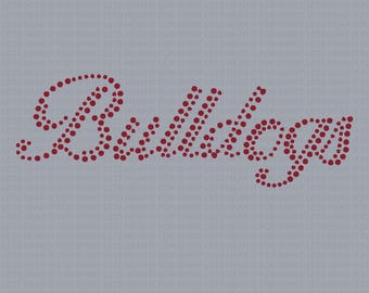 Peut inclure: Lettrage en strass rouge orthographiant "Bulldogs".