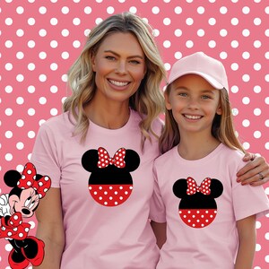 Minnie Polka Dot Tshirt, Disney Minnie Mouse Shirt, Disney Trip Matching Shirts, Minnie Mouse TShirt, Cute Minnie Shirt, Minnie Mouse Gift Light Pink
