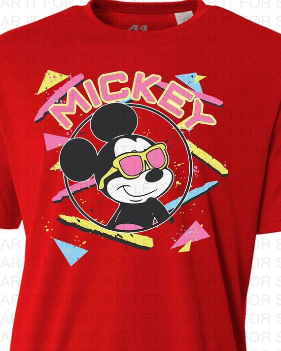 Disney Mickey Mouse Tshirt, Mickey Mouse 90's Portrait T-shirt