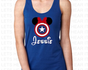 Disney Captain America Shirt, Captain America Shirt, Ladies Captain America Shirt, Captain America Mickey Ears Shirt, Gift for her