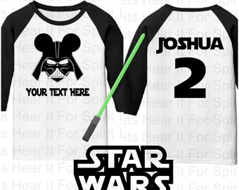 Camiseta de cumpleaños de Darth Vader, camiseta raglán de Star Wars de Disney, camisetas de cumpleaños a juego de Disney, camisetas de béisbol de cumpleaños de Mickey de Star Wars