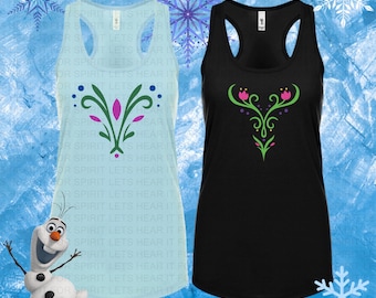 Disney Frozen Tank, Elsa and Anna Tanks, Princess Anna Shirt Elsa Shirt, Disney Costume Tank, Disney Frozen Racerback WDW Disney Parks Tank