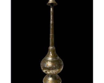 Antique perfume rose water sprinkler, white metal, brass vintage or antique pot, collectible handmade decorative sprinkler