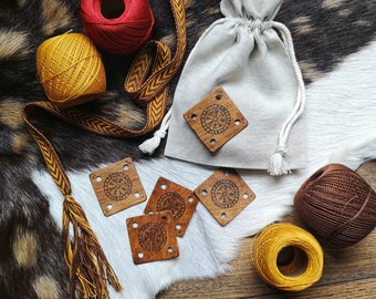Vegvisir | Set of 20 Weaving Tablets | Tablet Weaving Cards | Wooden Tablet Weaving | Medieval Viking Weaving