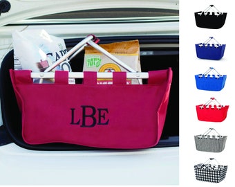 Monogrammed Market Tote, Personalized Market Tote Monogrammed Market Tote - Halloween Basket - Monogrammed Bag - Game Day Tote