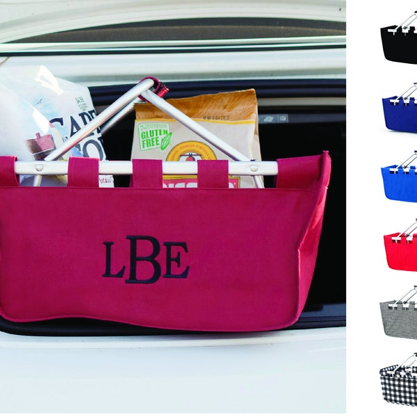 Monogrammed Market Tote, Personalized Market Tote Monogrammed Market Tote - Halloween Basket - Monogrammed Bag - Game Day Tote