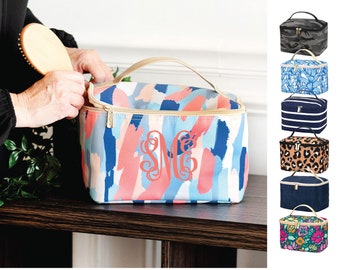 Monogrammed Makeup Bag, Personalized Cosmetic Bag, Toiletry Bag, Travel Bag, Makeup Pouch, Bridesmaid Gift, Custom Toiletry Bag Teacher Gift