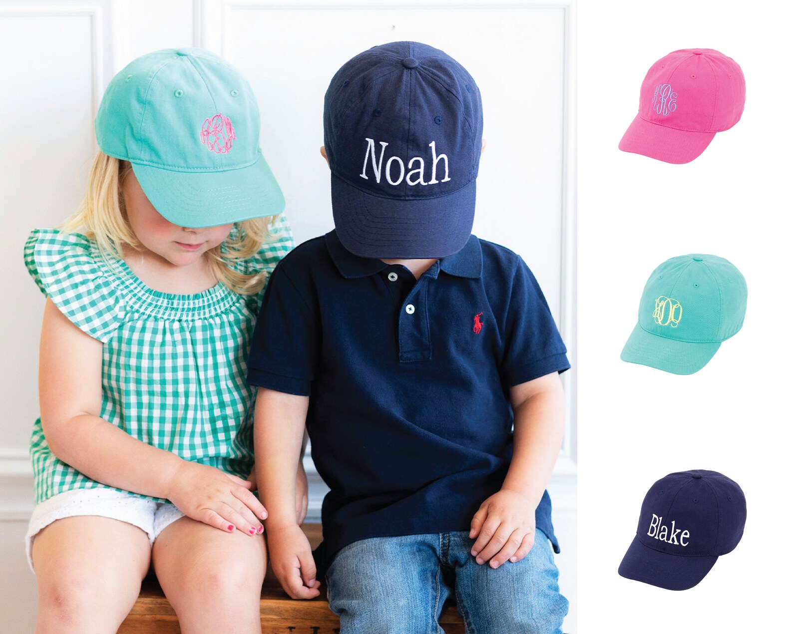 Monogrammed Kids Baseball Hat Personalized Kids Baseball Cap Etsy
