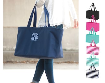 Monogrammed Large Beach Bag, Beach Shoulder Tote, Extra Large Tote Bag, Personalized Pool, Ultimate Carry All Tote Shopping Bag Shoulder Bag