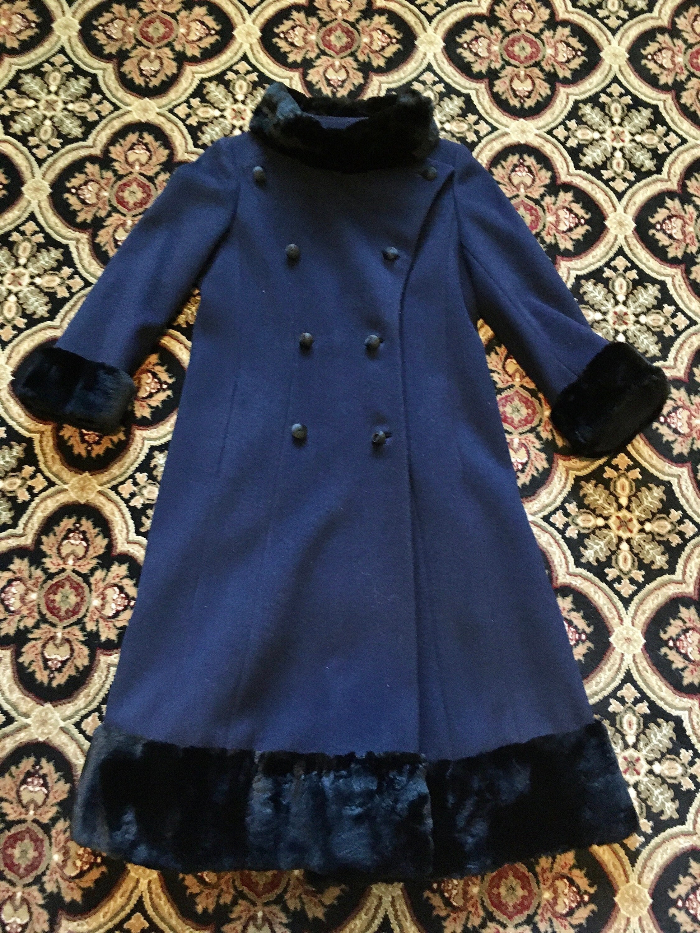 1950s Vintage Inspired Wool Coat, Wool Princess Coat, Blue Coat, Long Wool  Coat, Winter Coat, Wool Coat Women, Fit and Flare Coat 2407 