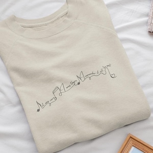 Taylor Swiftie Sweatshirt, All Too Well Oversized Sweater, Eras Tour Concert Jumper,Cute Music Chords Crew,Minimal Gift for Red Swift Lovers