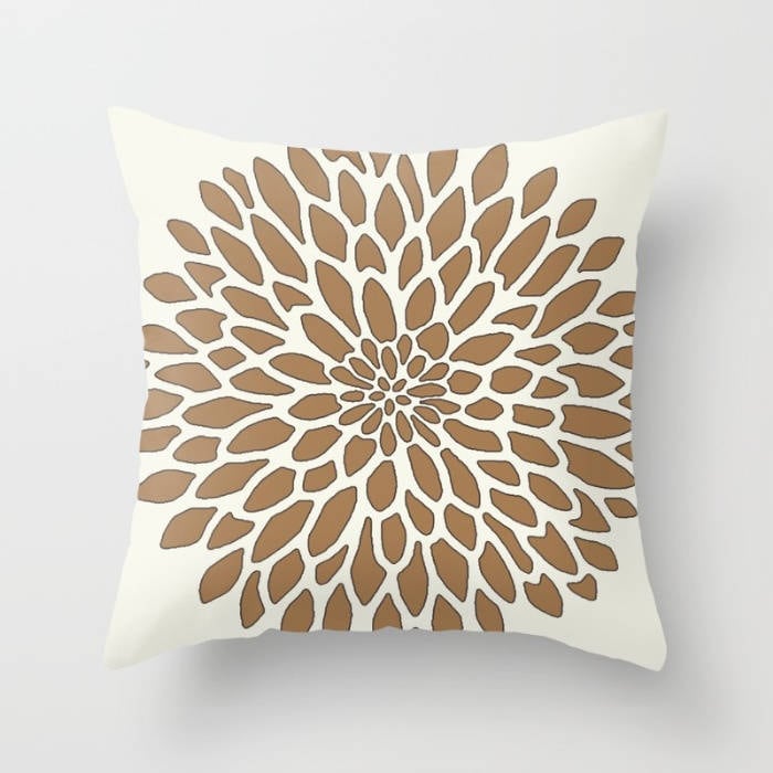 Blue Brown Pillow Covers Floral Geometric Pillow Case Mix Etsy