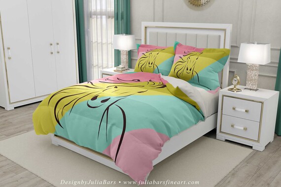 Horse Duvet Cover Queen Twin Horse Bedding Set Pillow Etsy