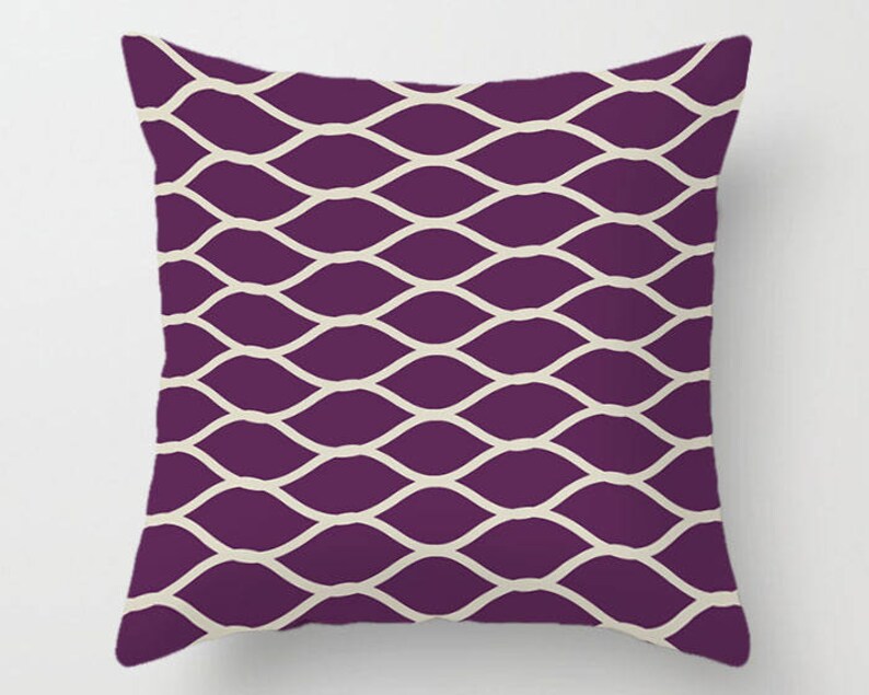Purple Throw Pillow Cover Lavender Lilac Violet Beige Cushion Etsy