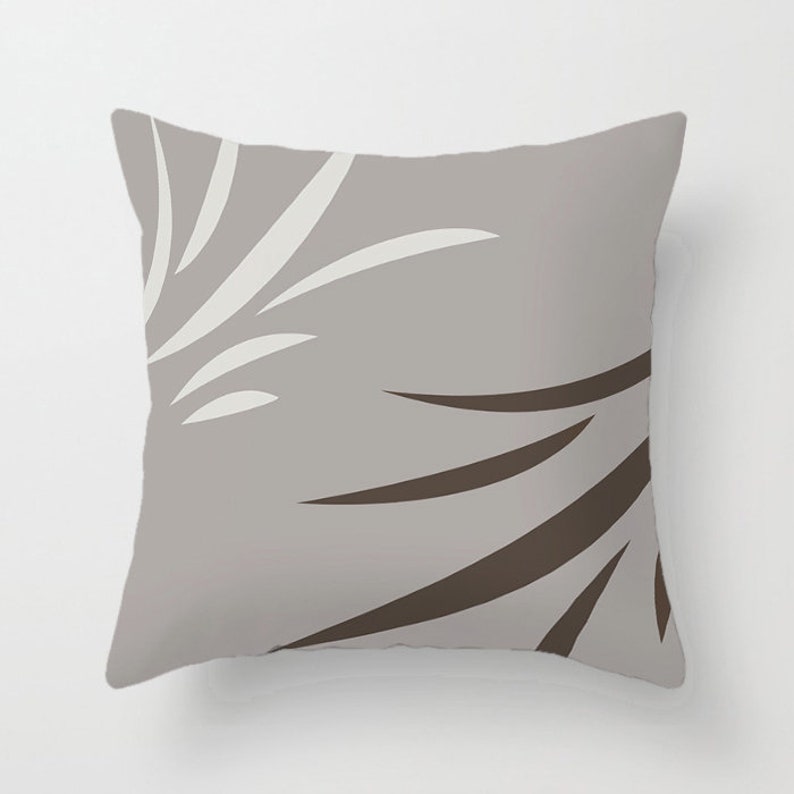 Brown Gray Throw Pillow Covers Dark Brown Dark Beige Pillow Etsy